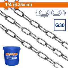 Wadfow WTLT1B06 Αλυσίδα Γαλβανιζέ 6.3mm / 25Kg / 37m