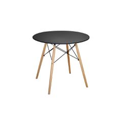 ΤΡΑΠΕΖΙ MINIMAL ΣΤΡΟΓΓΥΛΟ HM0059.02 MDF ΣΕ ΜΑΥΡΟ-ΠΟΔΙΑ ΟΞΙΑΣ ΦΥΣΙΚΟ Φ80Χ72Υεκ.