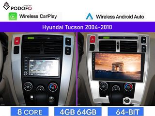 Hyundai Tucson (2004-2010) | Οθόνη 10.1" | Android 13 | Car Radio Navigation | 4+64GB Octa-Core | Ασύρματο CarPlay & Aσύρματο Android Auto | GPS | WiFi | DSP | HiFi | FM/RDS