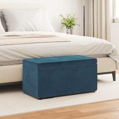 Σκαμνί Μπλε 81 x 41 x 40 cm Βελούδο και Μηχανικά Ξύλα 876779