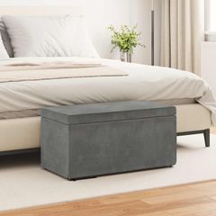 Σκαμνί Σκούρο Γκρι 81 x 41 x 40 cm Βελούδο και Μηχανικά Ξύλα 876781
