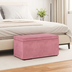 Σκαμνί Ροζ 81 x 41 x 40 cm Βελούδο και Μηχανικά Ξύλα 876783