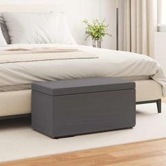 Σκαμνί Γκρι 81 x 41 x 40 cm Ψεύτικο Δέρμα και Μηχανικά Ξύλα 876785