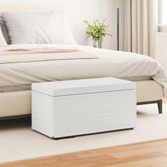 Σκαμνί Λευκό 81 x 41 x 40 cm Ψεύτικο Δέρμα και Μηχανικά Ξύλα 876787