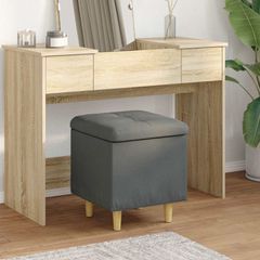 Οθωμανικό αποθήκευσης Σκούρο Γκρι 40 x 40 x 45 cm ύφασμα 876804