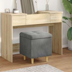 Οθωμανικό αποθήκευσης Σκούρο Γκρι 40 x 40 x 45 cm Βελούδο 876811