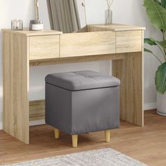 Οθωμανικό αποθήκευσης Γκρι 40 x 40 x 45 cm Τεχνητό δέρμα 876815