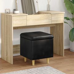 Οθωμανικό αποθήκευσης Μαύρο 40 x 40 x 45 cm Τεχνητό δέρμα 876816