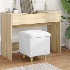 Οθωμανικό αποθήκευσης Λευκός 40 x 40 x 45 cm Τεχνητό δέρμα 876817