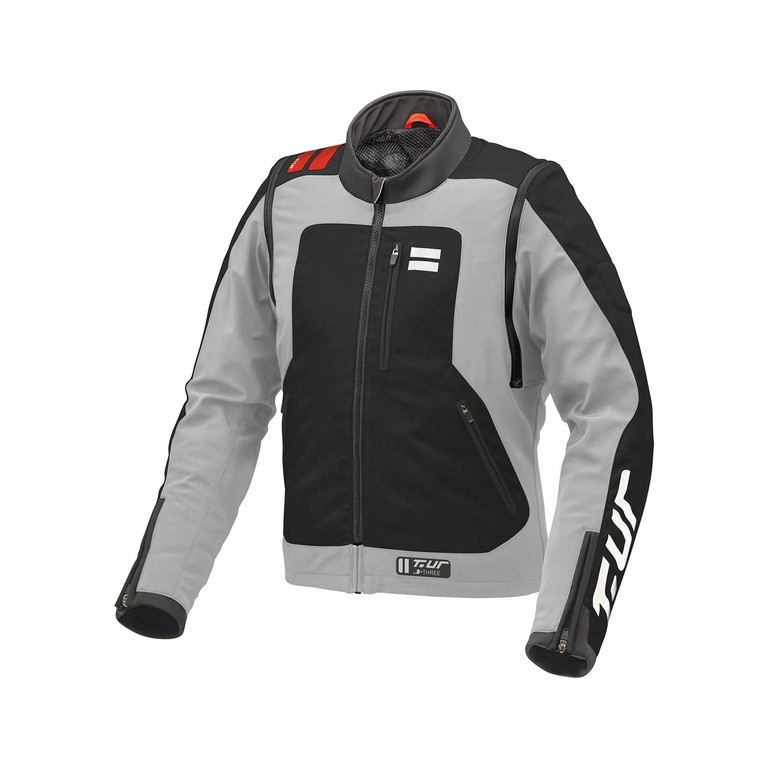 J-THREE ARM LINK Jacket Light Grey-Red (XL) - T.UR