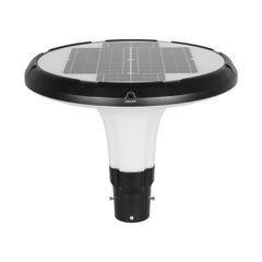 Globostar® SQUARE 90504 Φωτιστικό Κεφαλής Post Top Πλατείας/Πάρκου/Κήπου LED 25W 1000lm με Ανιχνευτή Κίνησης και Αισθητήρα Νυχτός IP65 Ψυχρό Λευκό 6000K - 2 Χρόνια Εγγύηση