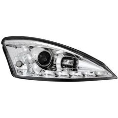 Φανάρια εμπρός Ford Focus (1998-2001) Devil eyes led - chrome , με λάμπες (Η1) - σετ 2τμχ. - SWF01GX
