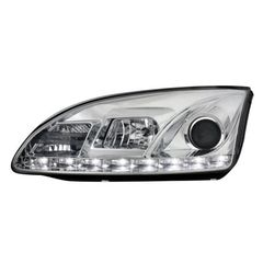 Φανάρια εμπρός Ford Focus (2005-2008) Devil eyes led - χρωμίου , με λάμπες (Η1) - σετ 2τμχ. - SWF07GX