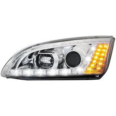 Φανάρια εμπρός Ford Focus (2005-2008) Devil eyes led - chrome , με λάμπες (Η1) - σετ 2τμχ. - SWF07AGXL