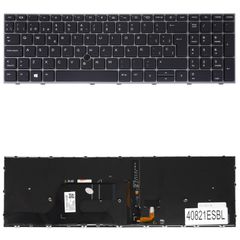 Teclado Español para Portátil - Spanish Laptop Keyboard για HP ZBook Fury 15 G7 Fury 15 G8 L97967-001 M17094-001 L97967-071 M17094-071 L97967-051 M17094-051 HSN-C13C-7 ES Pointer Black Silver Frame (