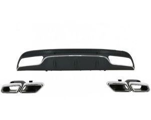Diffuser προφυλακτήρα Mercedes C-class W205 (2014+) - AMG look - με μπούκες - RBMW205