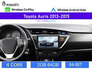 Toyota Auris (2013-2015) Car Radio 9" 2+64GB Ασύρματο CarPlay & Aσύρματο Android Auto GPS WiFi EQ