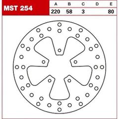ΔΙΣΚΟΠΛΑΚΑ MST254 RUNNER FX VXR ΕΜ 220-58 5ΤΡ TRW LUCAS