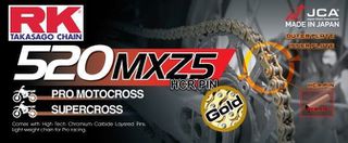 ΑΛΥΣΙΔΑ 520MXZ5(KXZ) 120L ΧΡΥΣΗ MOTOCROSS RACING RK ΙΑΠ