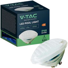 V-TAC Λαμπτήρας LED Πισίνας 8W PAR56 Θερμό Λευκό 3000K IP68 - SKU: 217556