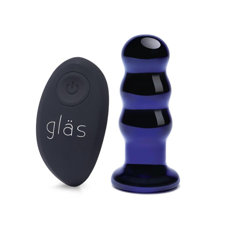 Glas - Rechargeable Remote Controlled Vibrating Beaded Butt plug
