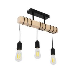 Φωτιστικό Οροφής με Ντουί 3 x E27 AC 220-240V IP20 - Μαύρο & Μπεζ - Μ50 x Π27 x Υ112cm