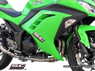 Εξάτμιση Ολόσωμη Sc Project Full system 2-1 with GP M2 Carbon fiber with CNC-machined exit pipe silencer for Kawasaki Ninja 300 