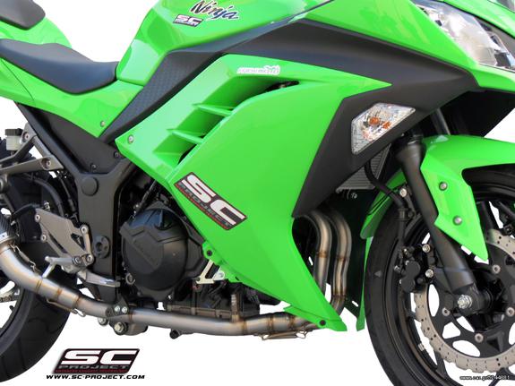 Εξάτμιση Ολόσωμη Sc Project Full system 2-1 with GP M2 Carbon fiber with CNC-machined exit pipe silencer for Kawasaki Ninja 300 