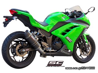 Εξάτμιση Ολόσωμη Sc Project Full system 2-1 with Oval Carbon fiber with carbon cap  silencer for Kawasaki Ninja 300 