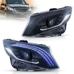 16-23 Mercedes Benz Metris / Vito 3th Gen (W447) LED Matrix Headlights Black