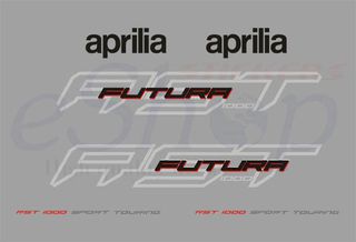 Αυτοκόλλητα σετ για Aprilia RST 1000 Futura Ασημί, έκδοση 2001 2004