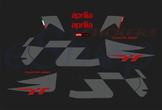 Αυτοκόλλητα σετ για Aprilia Tuono 1000 Μαύρη ματ έκδοση 2006