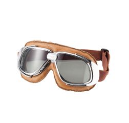 Bandit Γυαλιά / Μάσκα Αναβάτη Μοτοσυκλέτας Καφέ Δέρμα με Light Smoke Φακούς | Classic Goggles