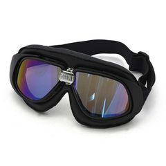 Bandit Γυαλιά / Μάσκα Αναβάτη Μοτοσυκλέτας Μαύρο Δέρμα με Ιριδίζοντες Φακούς | Classic Goggles