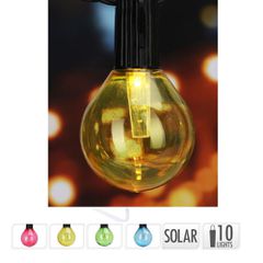 Διακοσμητική γιρλάντα ηλιακή με 10 Led χρωματιστά φωτάκια 50x85mm