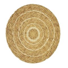 Ψάθινο διακοσμητικό τοίχου boho δίχρωμο από rattan Ø80xΥ6εκ