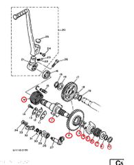 XT-500(1987-1989),XT-550J/K (5Y3)(1982-1983),XT-600 (1983-1994),XT-600Z(1986),TT-600(1987-1993),TT-600R (1997-2001) YAMAHA ΑΞΟΝΑΣ ΜΕ ΤΟ ΓΡΑΝΑΖΙ ΚΑΙ ΤΟ ΕΛΑΤΗΡΙΟ ΜΑΝΙΒΕΛΑΣ-thumb-3