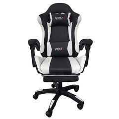 A6060 ΜΑΥΡΟ/ΛΕΥΚΟ ΠΟΛΥΘΡΟΝΑ GAMING/ΜΕ ΥΠΟΠΟΔΙΟ 64X62X113-121εκ.