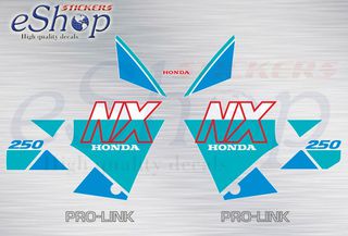 Αυτοκόλλητα σετ για Honda NX 250 Λευκή έκδοση 1990