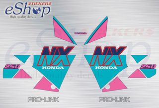 Αυτοκόλλητα σετ για Honda NX 250 Μπλε έκδοση 1990