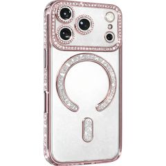Obastyle Glitter MagSafe Case protect lens for iPhone 17 Pro Max Rose Gold