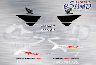 Αυτοκόλλητα σετ για Honda CBR 600 f Sport Ασημί - Μαύρη έκδοση 2001 2002 2003