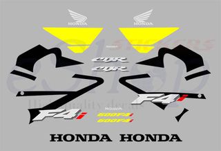 Αυτοκόλλητα σετ για Honda CBR 600 f 4i Μαύρη - Κίτρινη έκδοση 2003 2004