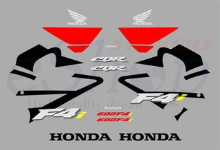 Αυτοκόλλητα σετ για Honda CBR 600 f 4i Μαύρη - Κόκκινη έκδοση 2004 2005