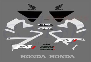 Αυτοκόλλητα σετ για Honda CBR 600 f 4i Ασημί - Μαύρη έκδοση 2002 2003