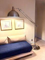 GIANT Industrial / Architect / Loft Style Nickel Chrome Floor Lamp - ΓΙΓΑΣ Λαμπατέρ Φωτιστικό Εδάφους Βιομηχανικού Στυλ για τοπικό φωτισμό σε Νίκελ Χρώμιο Ματ