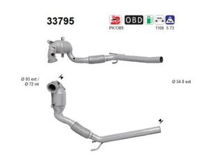 ΚΑΤΑΛΥΤΗΣ AUDI A3 1.4 TFSI  + SEAT LEON 1.4 TSI   + SKODA OCTAVIA / KAROQ 1.4 TSI  + VW GOLF 1.4 TSI 2012-2021        KARALOIZOS exhaust