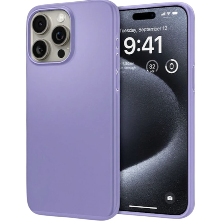 Silicon case for iPhone 15 Pro Lilac