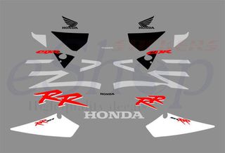 Αυτοκόλλητα σετ για Honda CBR 954 RR Ασημί - Μαύρη έκδοση 2002