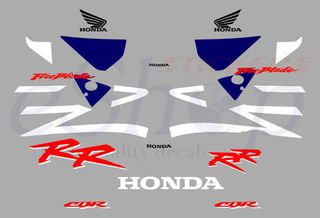 Αυτοκόλλητα σετ για Honda Fireblade CBR 954 RR Μπλε - Άσπρη έκδοση 2003
